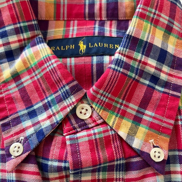NWT Polo Ralph Lauren Classic Fit Plaid Oxford Shirt. Size M. - Picture 3 of 4